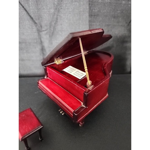 Dollhouse Miniature Baby Grand Piano Music Room Parlor Mahogany Wood Furniture - Picture 3 of 4